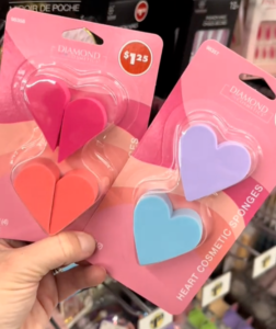 Diamond Cosmetics Heart Sponges at Dollar Tree