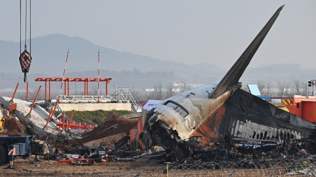 scene where Jeju Air Boeing 737-800 aircraft crashed burst into flames at Muan International Airport