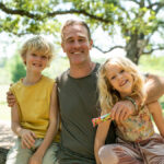 James Van Der Beek and two of his children