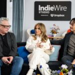 Bill Condon, Jennifer Lopez, Tonatiuh at the IndieWire Studio 2025 at Sundance presented by Dropbox held at The IndieWire Studio on January 26, 2025 in Park City, Utah. (Photo by Clayton Chase/IndieWire via Getty Images)