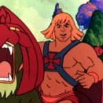 Illustration of He-Man and Battle Cat.