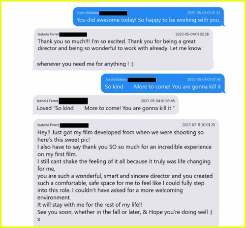 Justin Baldoni text messages from lawsuit