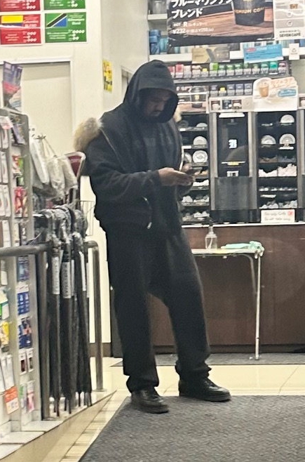 Kanye West at a 7-Eleven in Japan.