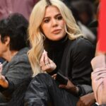 Khloe Kardashian at an NBA game.