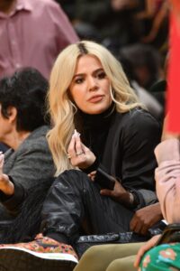 Khloe Kardashian at an NBA game.