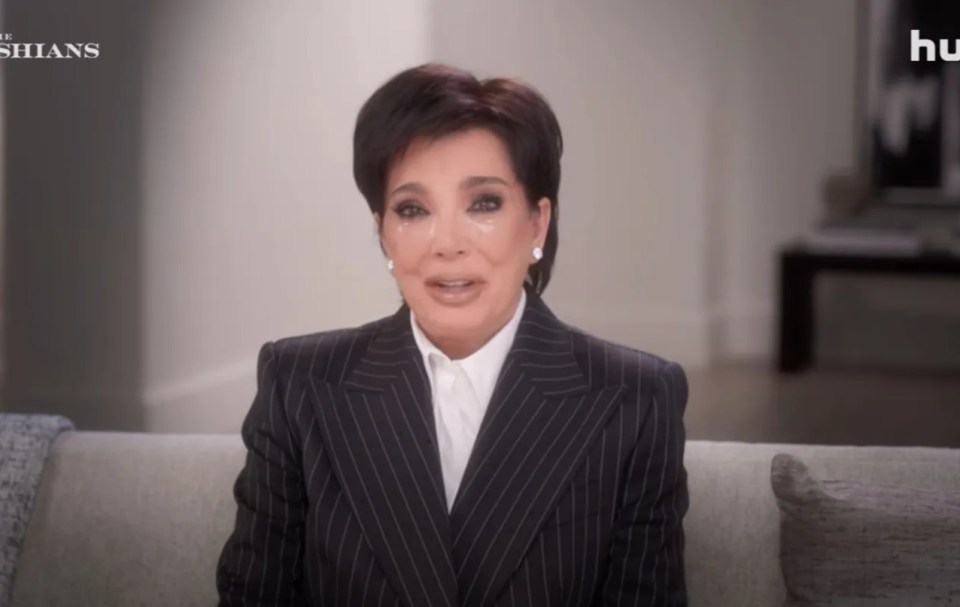 Kris Jenner crying on The Kardashians.