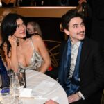 Kylie Jenner and Timothée Chalamet during the 82nd Annual Golden Globes