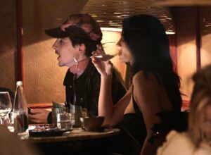 Timothée Chalamet and Kylie Jenner at dinner in Paris.