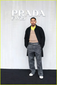 Kelvin Harrison Jr at the Prada fashion show