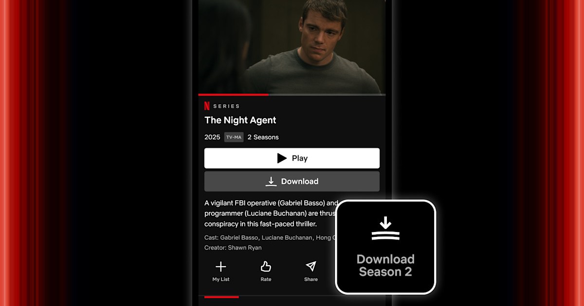 Demo of Netflix’s option to download an entire season on iOS