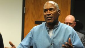 OJ Simpson reacts after learning he was granted parole