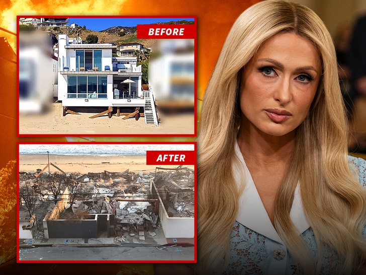 paris hilton home destroyed