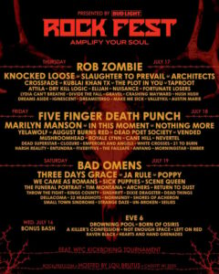 ROB ZOMBIE, FIVE FINGER DEATH PUNCH And BAD OMENS To Headline 2025 ROCK FEST In Wisconsin