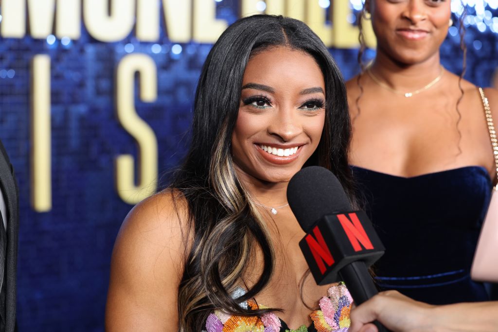 Simone Biles attends Los Angeles Premiere Of Netflix's