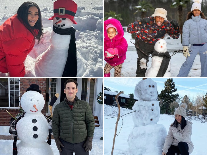 Cool Stars Chillin' With Their Snowmen!