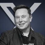 Elon Musk in front of X Logo