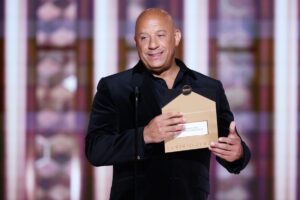 Vin Diesel during the 82nd Annual Golden Globes held at The Beverly Hilton on January 05, 2025 in Beverly Hills, California. (Photo by Rich Polk/GG2025/Penske Media via Getty Images)