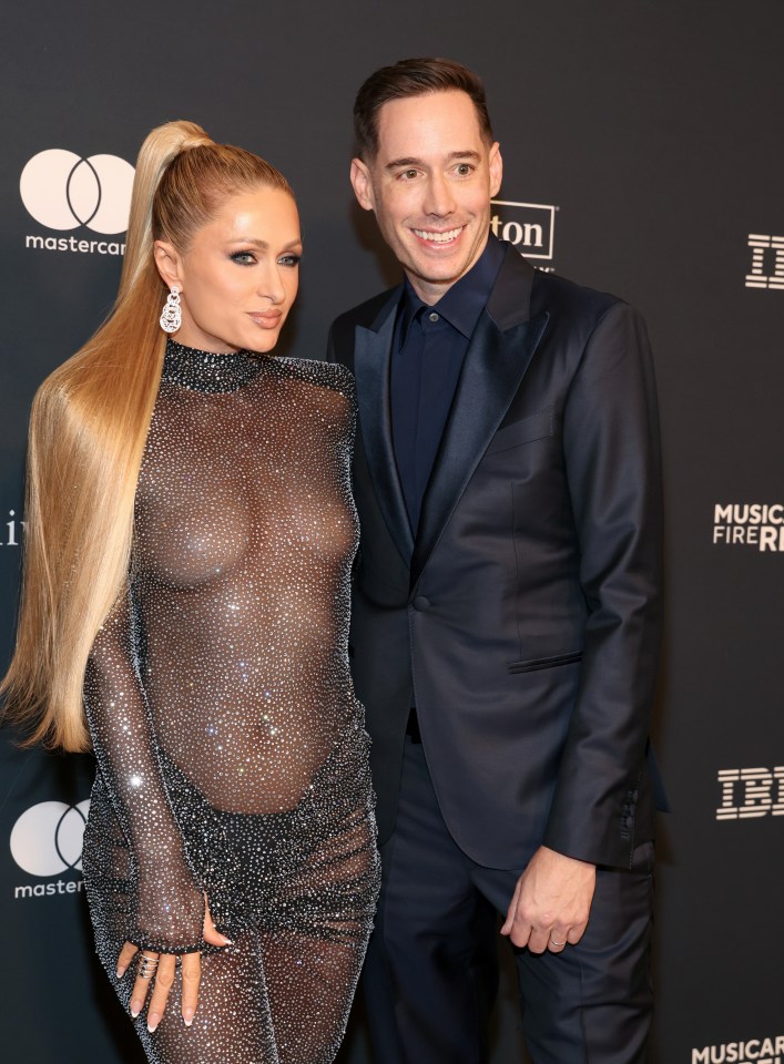 Paris Hilton and Carter Reum at the 67th Annual Grammy Awards Pre-Grammy Gala.