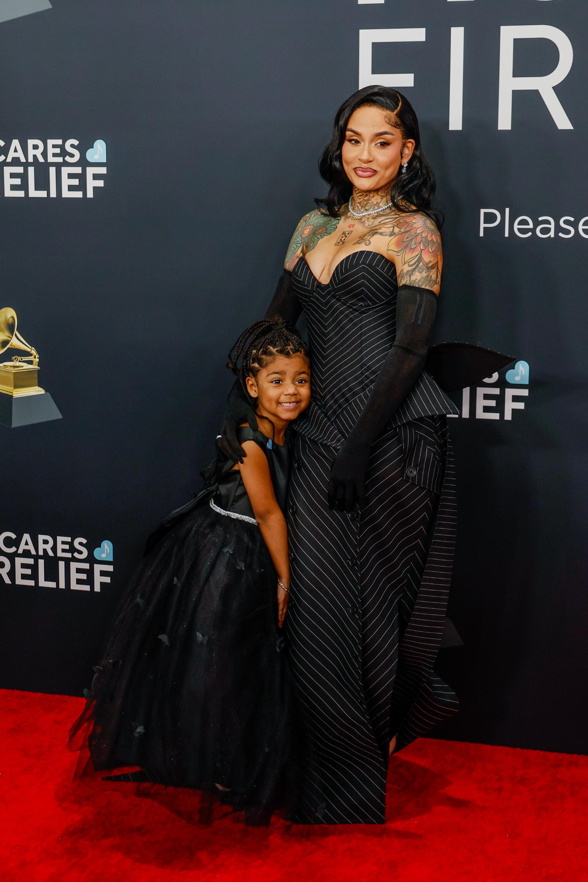 Kehlani and her daughter Adeya Nomi Parrish Young-White on the red carpet