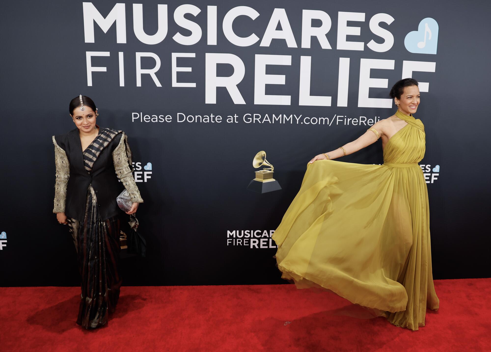 Varijashree Venugopal and Anoushka Shankar at the 67th Grammys Awards  (Allen J. Schaben / Los Angeles Times)