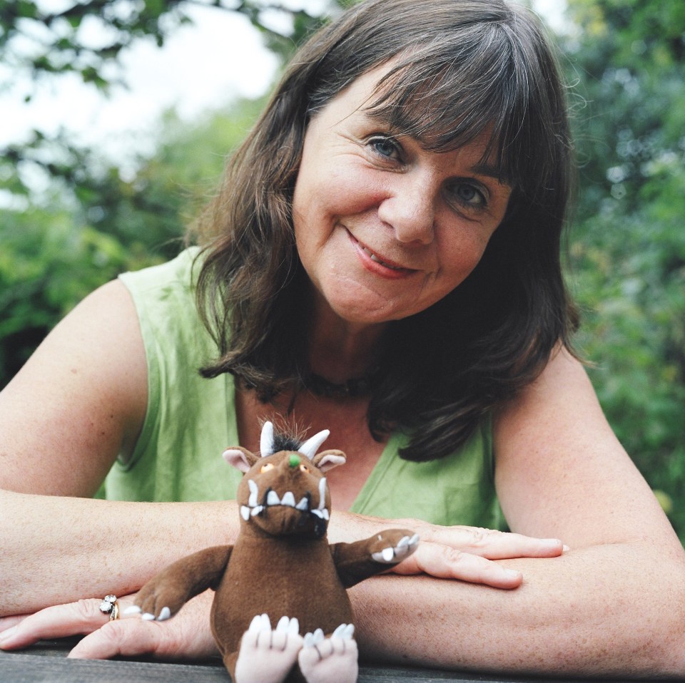 Julia Donaldson with a Gruffalo toy.