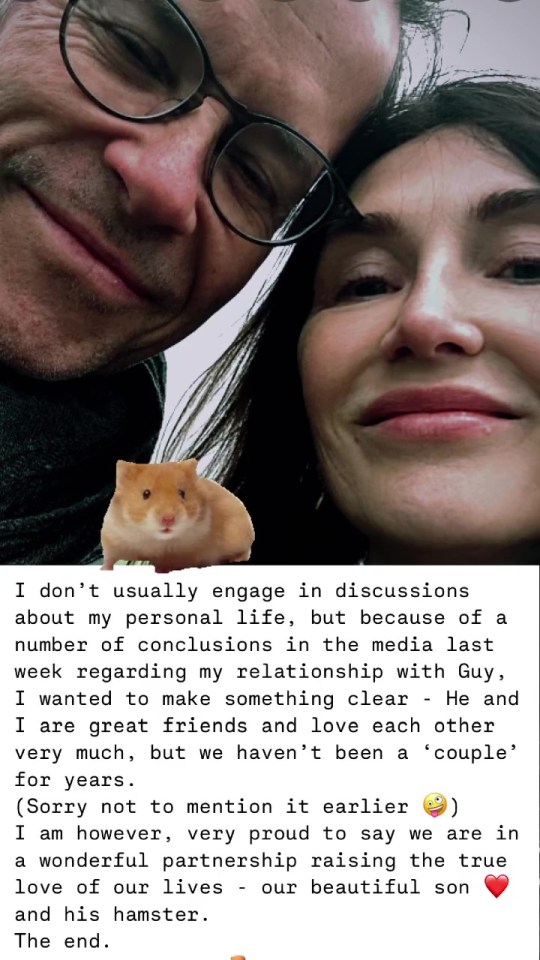 Guy Pearce and Carice van Houten with their hamster.