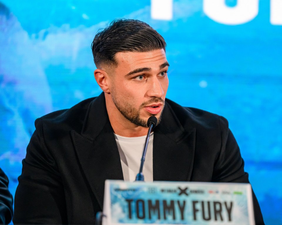 Tommy Fury at a press conference.