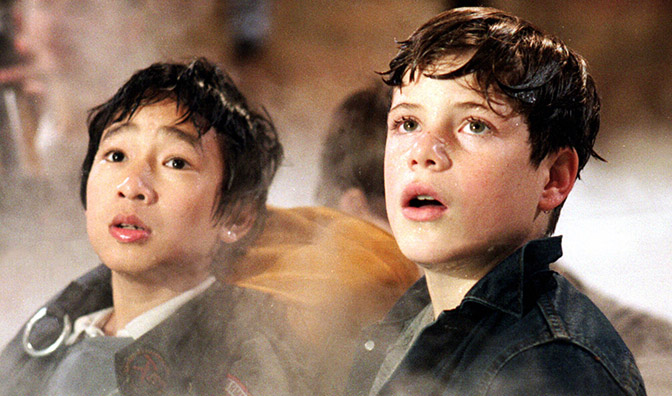 Sean Astin and Ke Huy Quan in The Goonies.