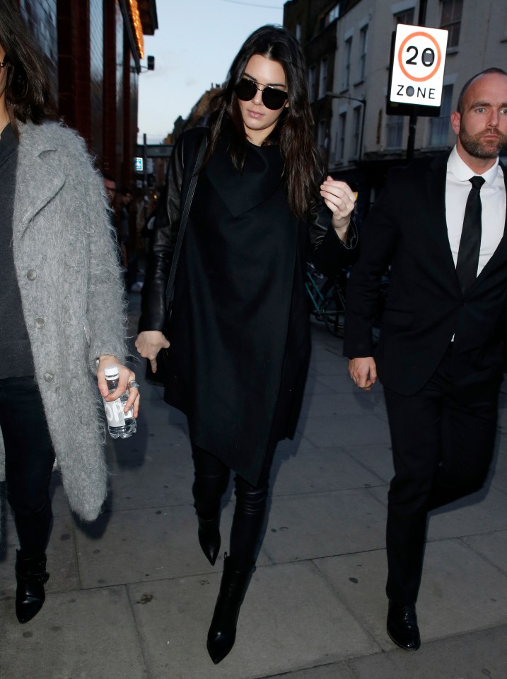 Kendall Jenner arriving at a fashion show.