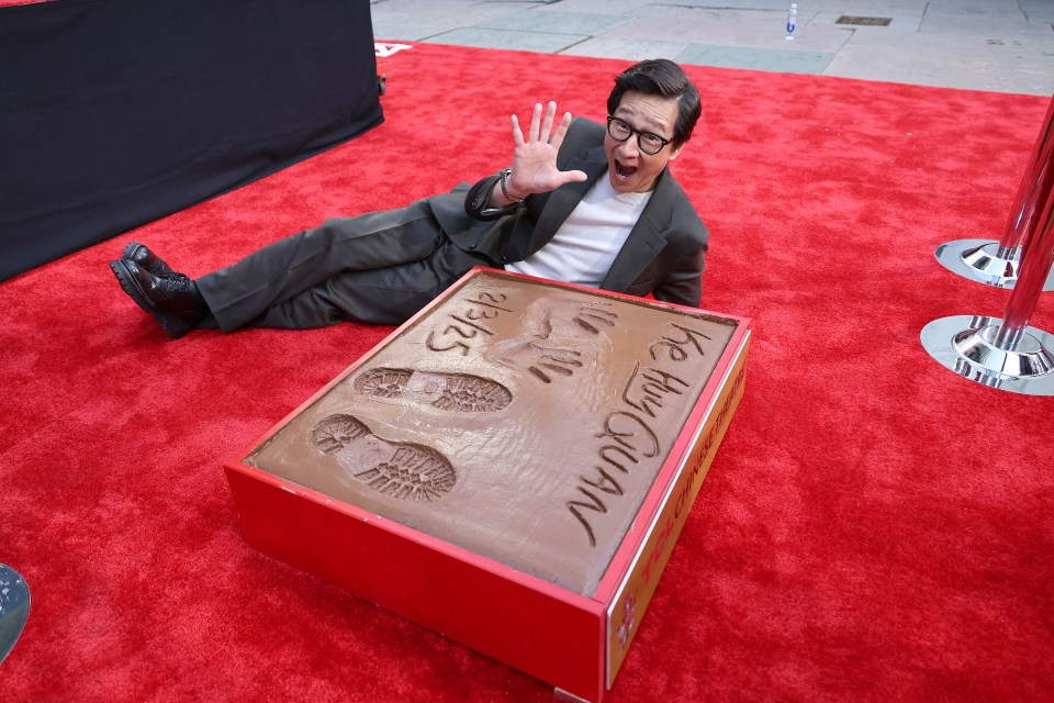 Ke Huy Quan at a ceremony unveiling his hand and footprints at TCL Chinese Theatre IMAX.