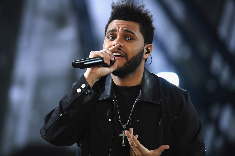 The Weeknd performing at the Victoria's Secret Fashion Show.