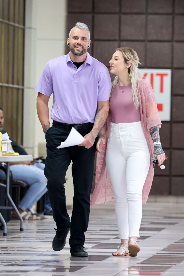 Ryan Edwards and Amanda Conner arriving at court.