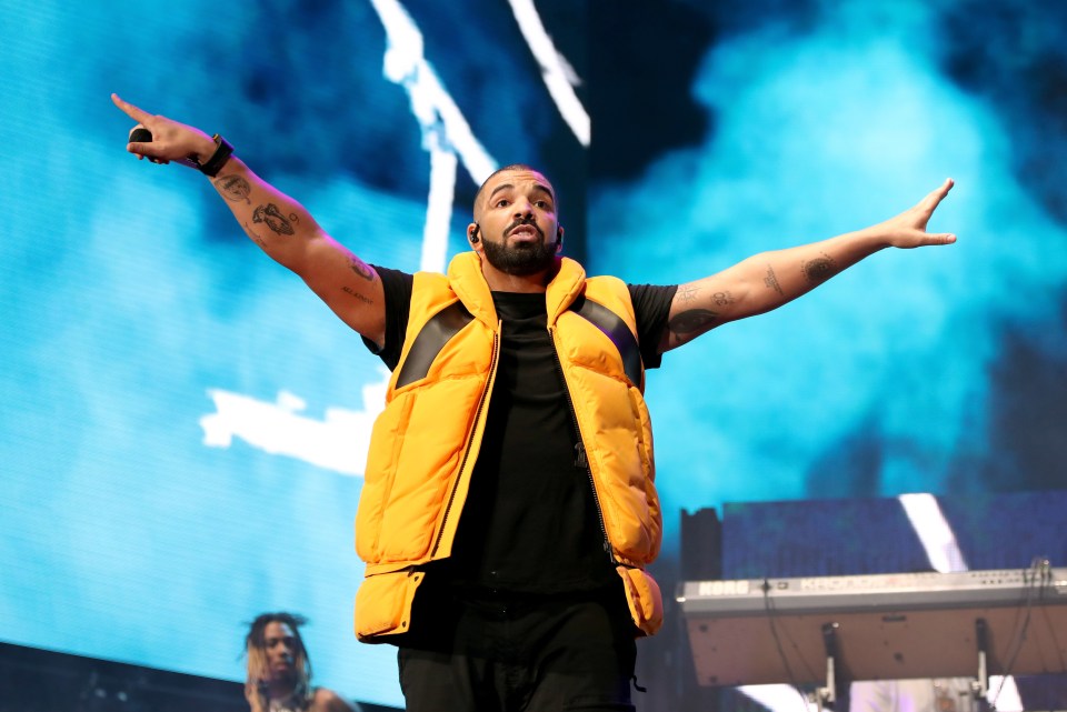 Drake performing on stage at Coachella.