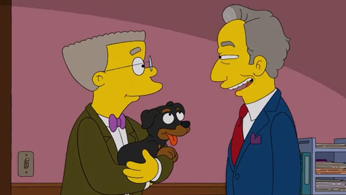 photo of Smithers from The Simpsons meeting his new boyfriend Michael De Graaf