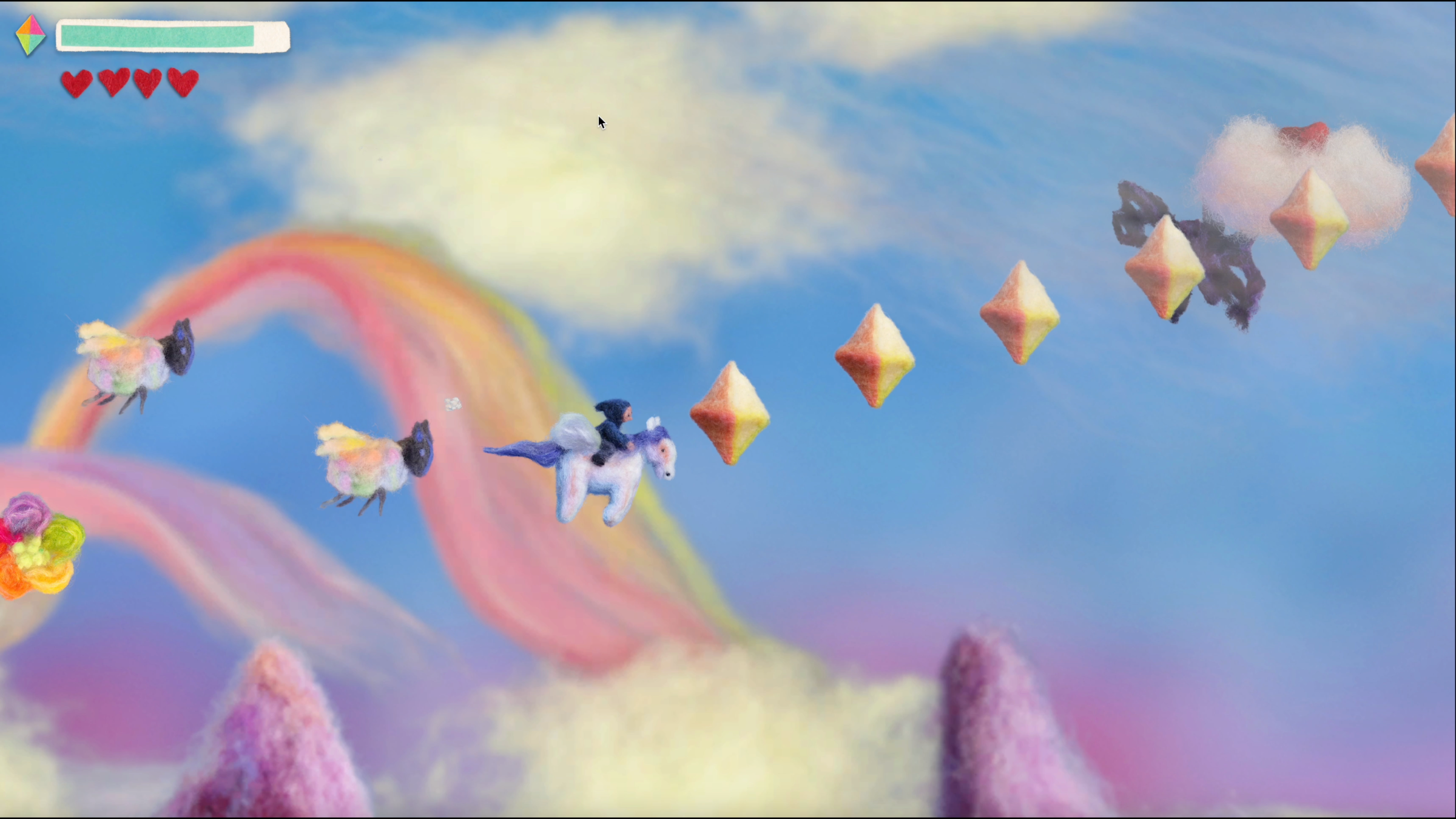 A screenshot from the video game Feltopia.