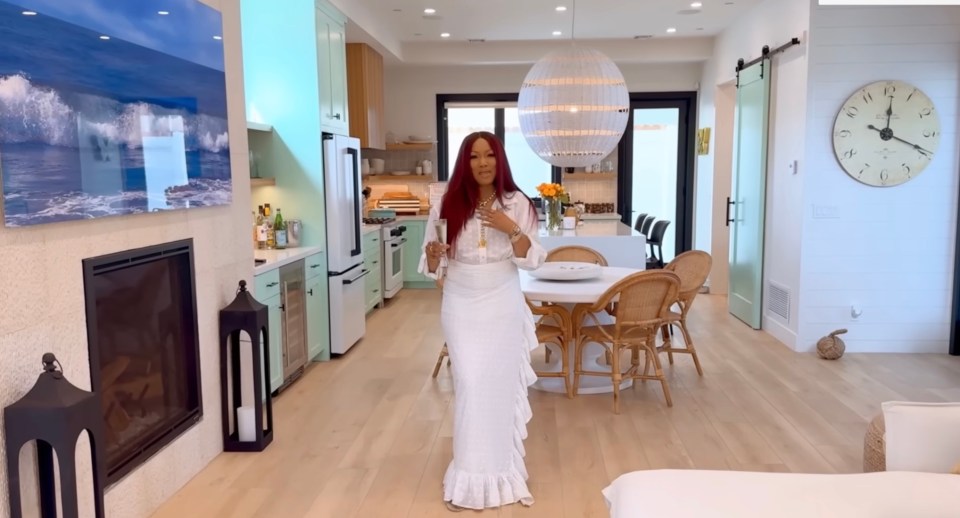 Garcelle Beauvais in her California beach house kitchen.