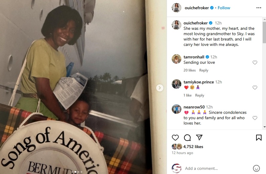 Photo of Al Roker's mother with her grandchild.