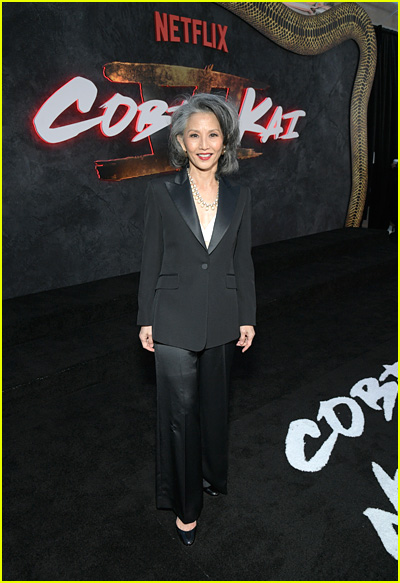 Tamlyn Tomita at the Cobra Kai finale premiere