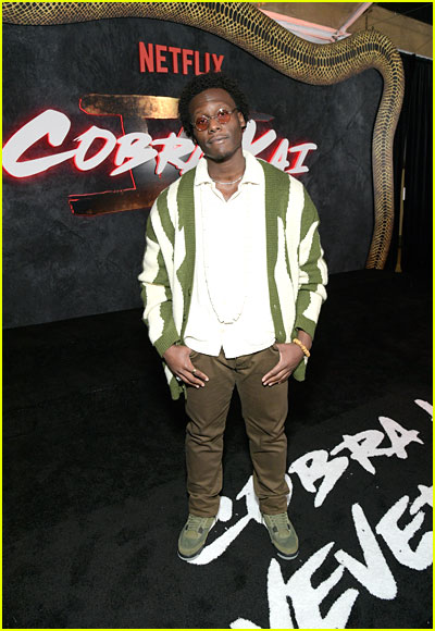 Okea Eme-Akwari at the Cobra Kai finale premiere