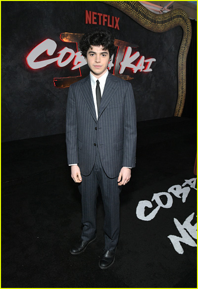 Griffin Santopietro at the Cobra Kai finale premiere