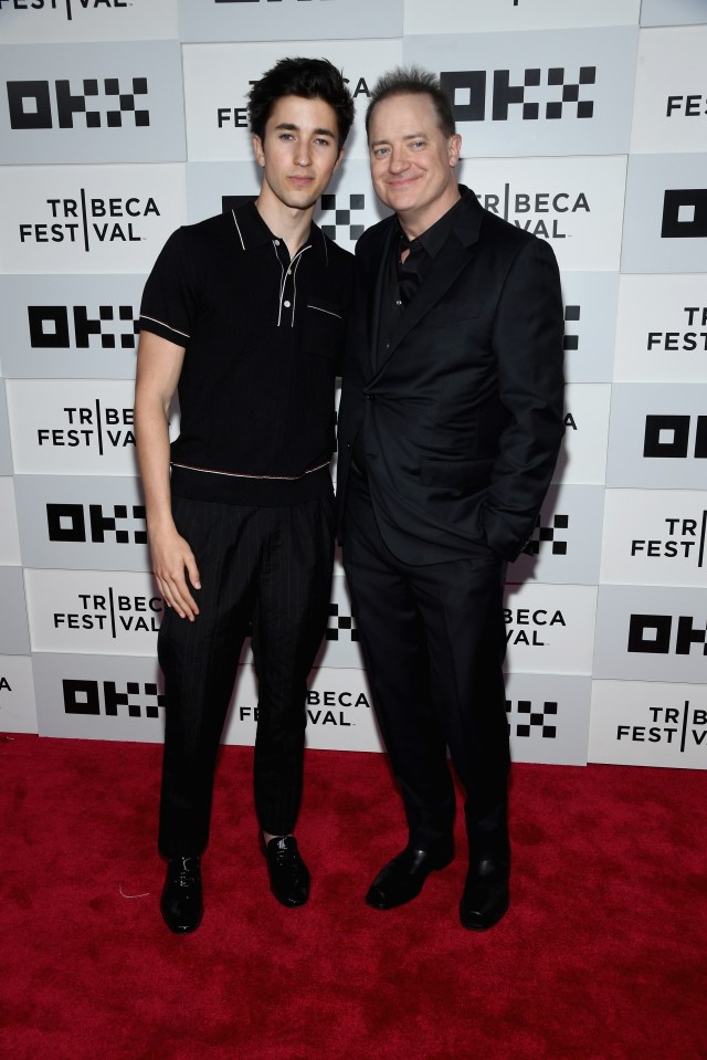 Holden Fletcher Fraser and Brendan Fraser at the Tribeca Film Festival.