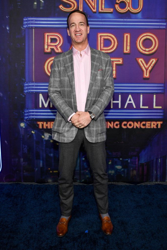 Peyton Manning attends the SNL50: The Homecoming Concert at Radio City Music Hall 