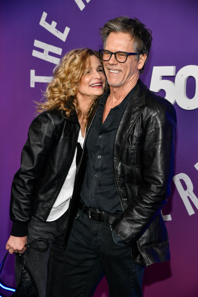 Kyra Sedgwick, left, and Kevin Bacon attend the SNL50: The Homecoming Concert at Radio City Music Hall 