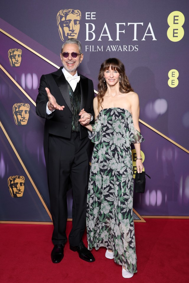 Jeff Goldblum and Emilie Livingston at the EE BAFTA Film Awards.