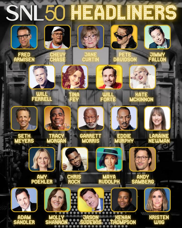 Illustration of SNL 50 Headliners.