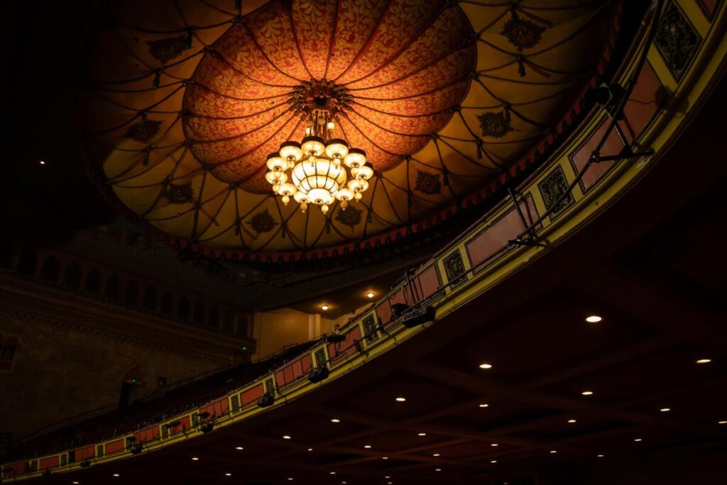 The chandelier at the Shrine Auditorium near downtown Los Angeles.