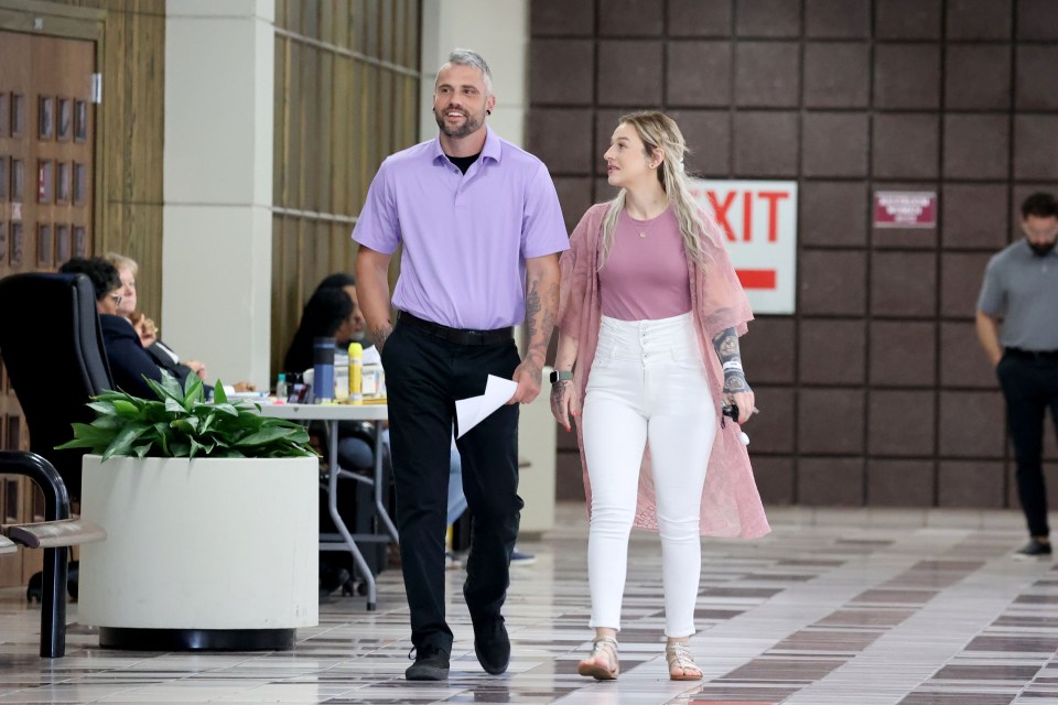 Ryan Edwards and Amanda Conner arriving at court.