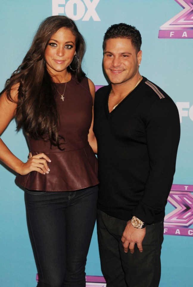 LOS ANGELES, CA - DECEMBER 19: Jersey Shore cast Sammi 'Sweetheart' Giancola and Ronnie Ortiz-Magro arrive at Fox's 'The X Factor' Season Finale Night 1 at CBS Television City at CBS Studios on December 19, 2012 in Los Angeles, California. (Photo by Jeffrey Mayer/WireImage)