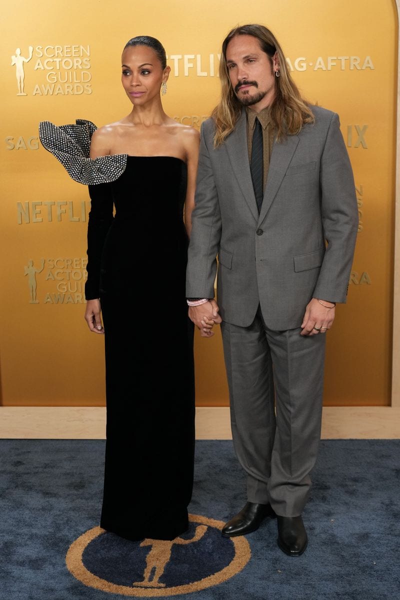 Zoe Saldaña and her husband Marco Perego who was by her side at the 31st Annual Screen Actors Guild Awards