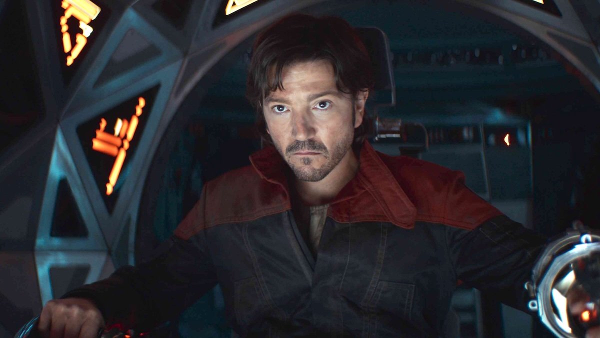 Diego Luna as Cassian Andor flying a ship